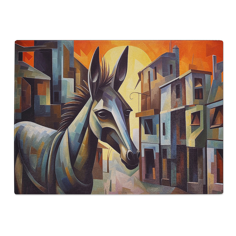Donkey Art Deco  Glass Chopping Board