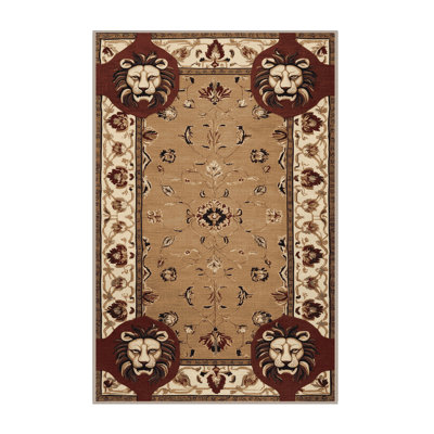 Machine Washable French Brown Area Rug