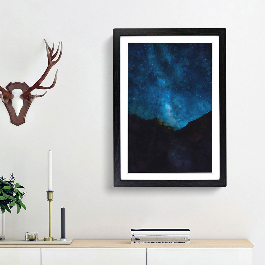 Stars Above Zion National Park Painting - Framed Print