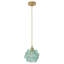 1 luminaire suspendu en forme de fleur en cuivre à intensité variable en verre bleu-713846509-713846511