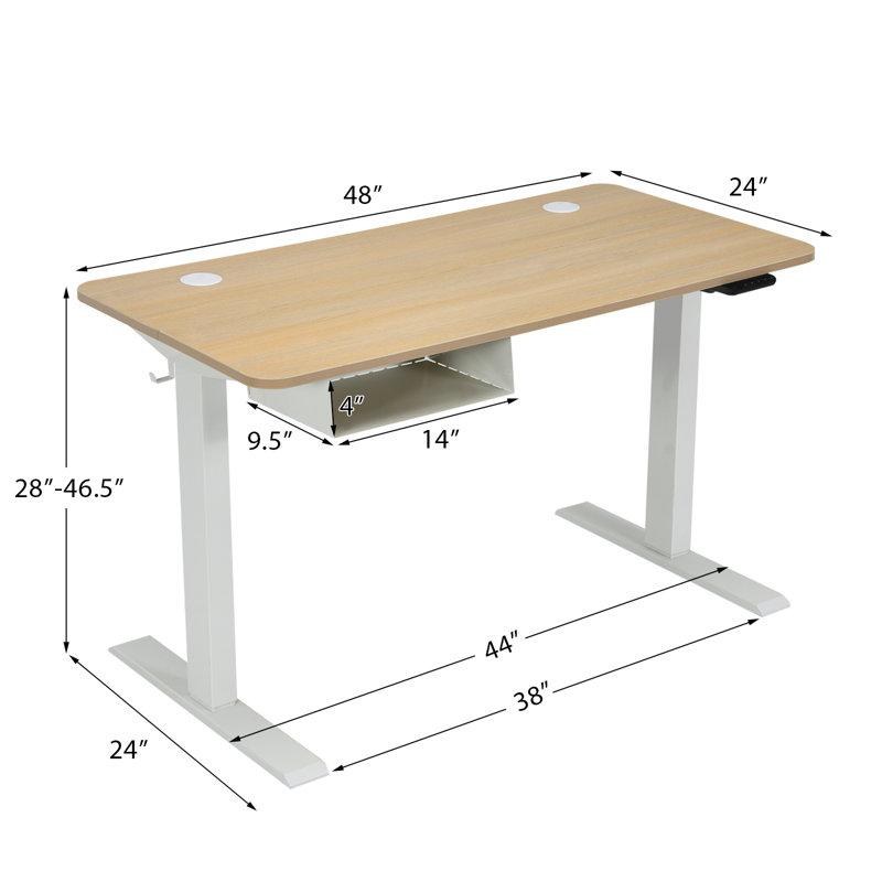 Bureau à hauteur réglable Gramm, Kaki / blanc