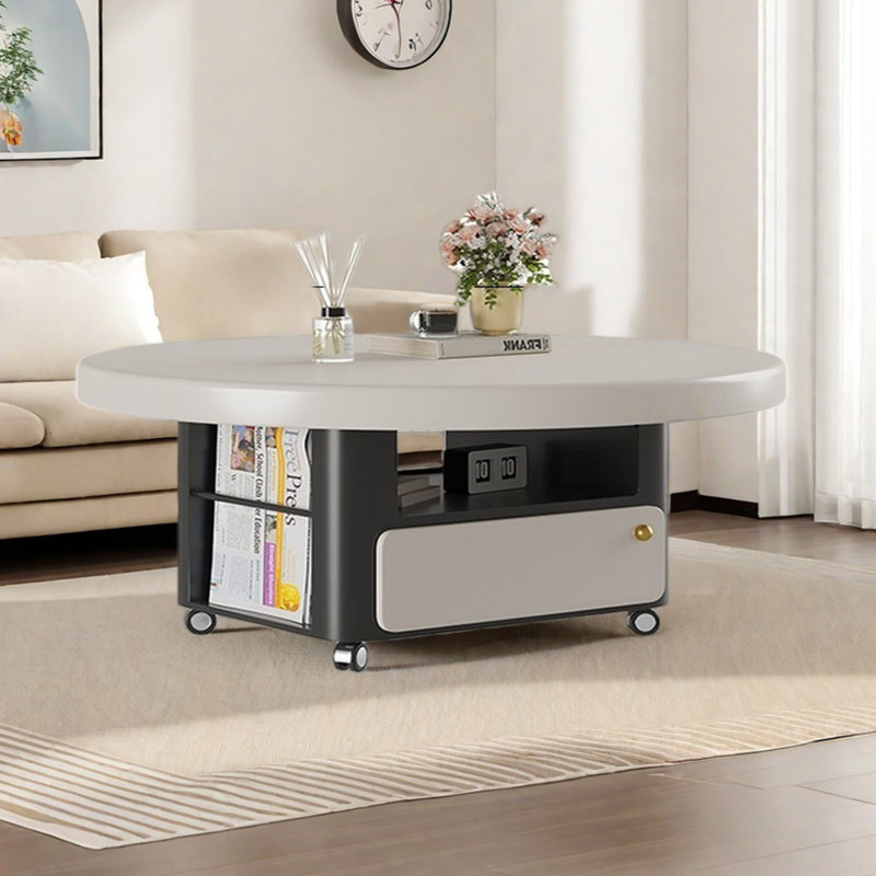 Table basse moderne et mobile, H 17,71 po x L 39,37 po x l 39,37 po