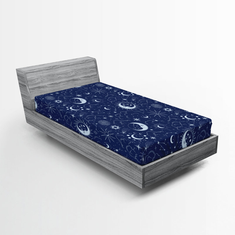Drap-housse Ambesonne Space Esoterism Sun Moon, Drap-housse de taille simple