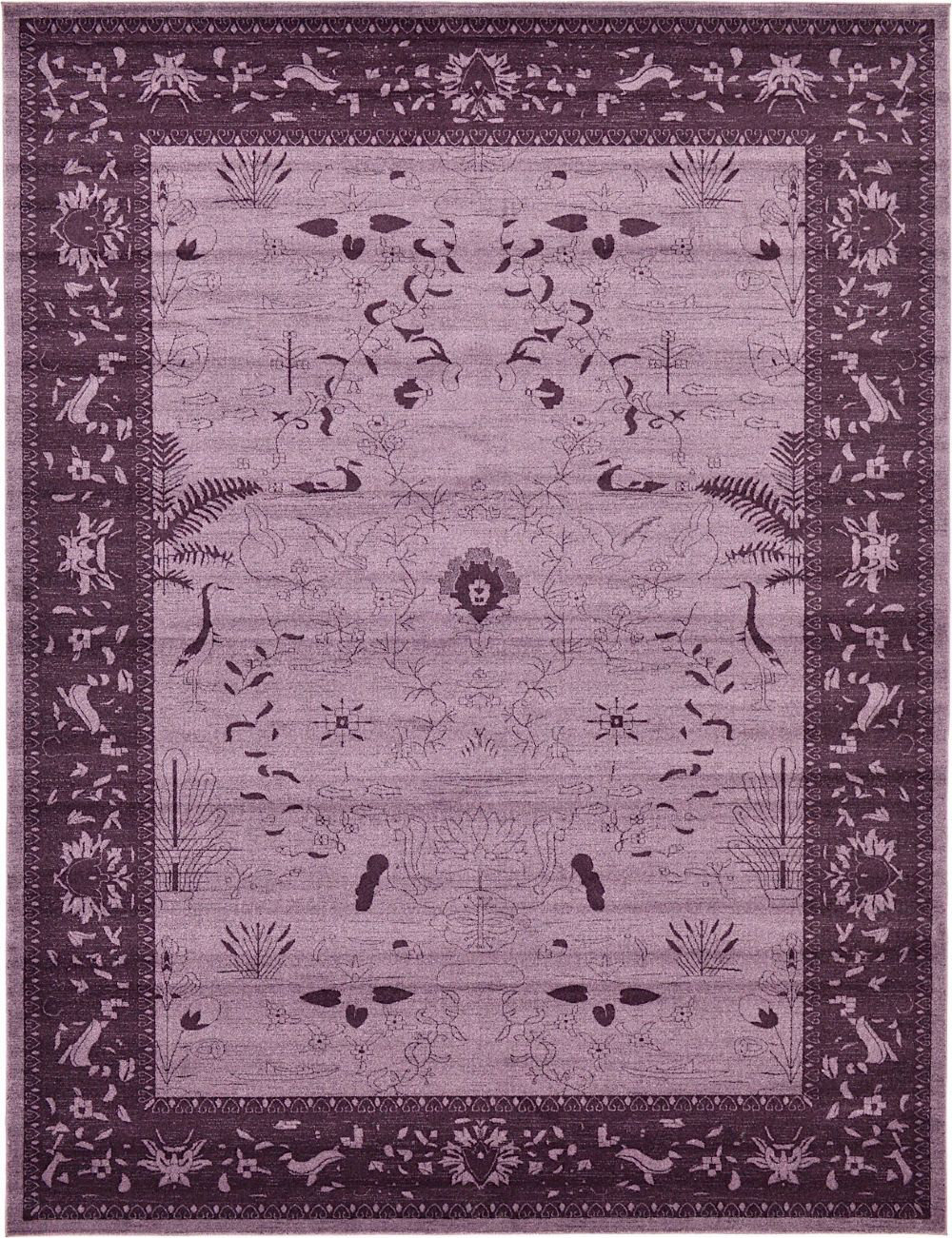 Charlton Home® Amika Oriental Violet Area Rug & Reviews | Wayfair