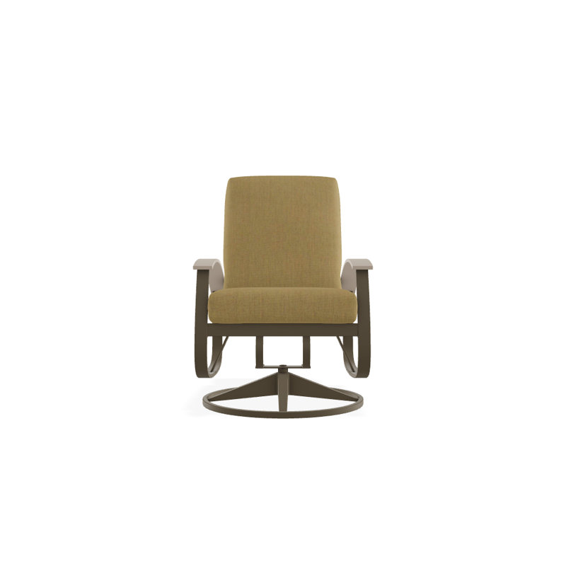 Belle Isle Outdoor Swivel Lounge Chair, Canvas Heather Beige Sunbrella® Canvas, Desert P60, Textured Beachwood