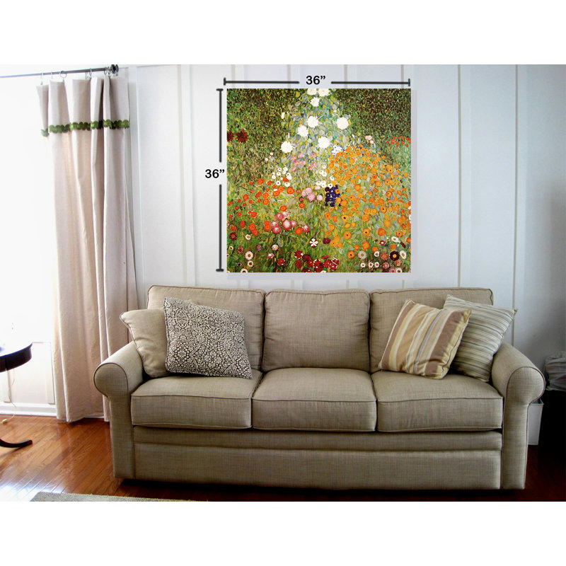" Flowery Garden " by Gustav Klimt, 36" H x 36" W x 1.5" D