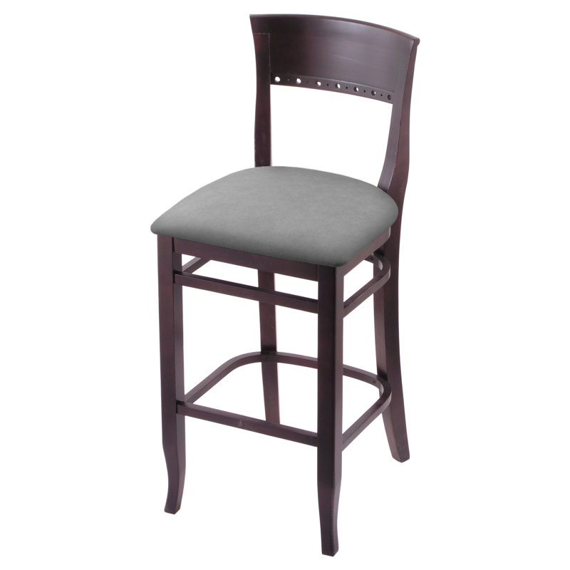 Tabouret de bar 25 po, Cerisier foncé, Gris Folkstone Canter