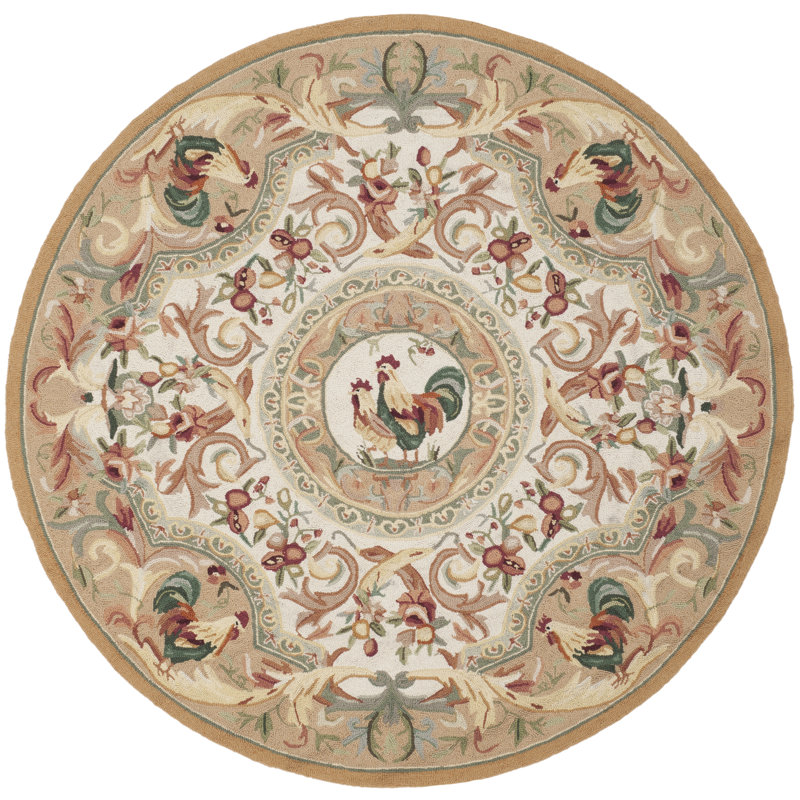 Chelsea Hand Hooked Wool Pile Rug, Round 4'
