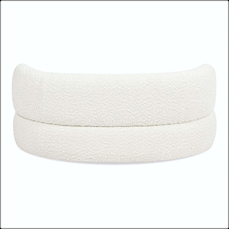 Canapé-lit courbé pour chien 36 po avec revêtement bouclé et mousse haute densité, 36, White