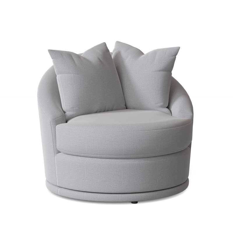 Fauteuil demi-tonneau pivotant 36,5 W Alanna, Tissu performance gris colombe