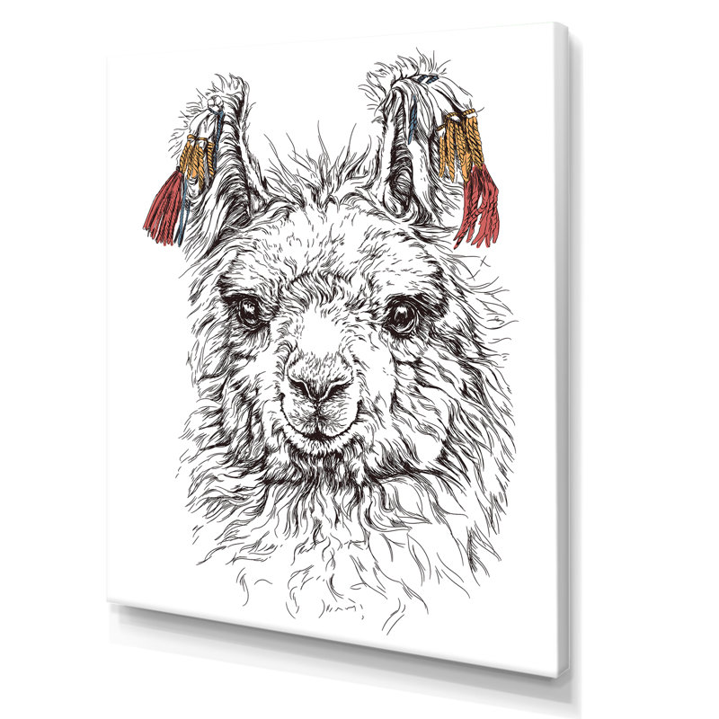 «Cute Lgbt Lama Alpaca», impression sur toile, H 12 po x l 8 po, Toile tendue