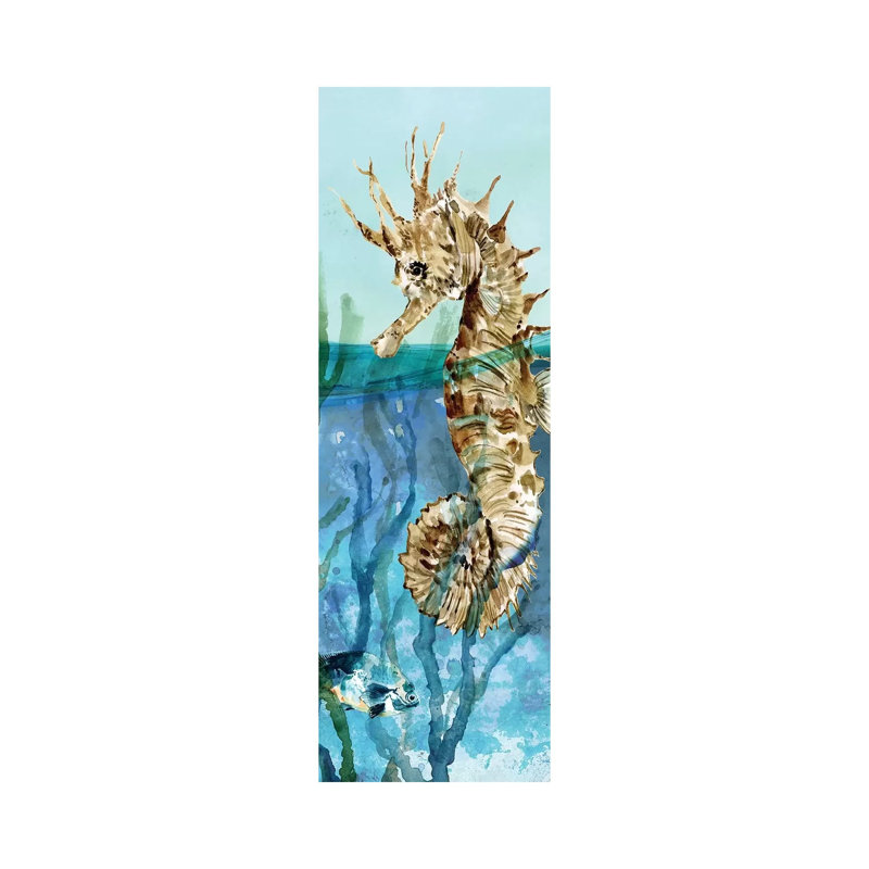 Delray Seahorse II by Carol Robinson - Wrapped Canvas Panoramic Painting, 30.48 cm H x 91.44 cm W x 1.91 cm D