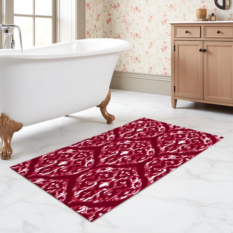 Tapis de sol Ruby Red Ikat, L 47 po x L 28 po
