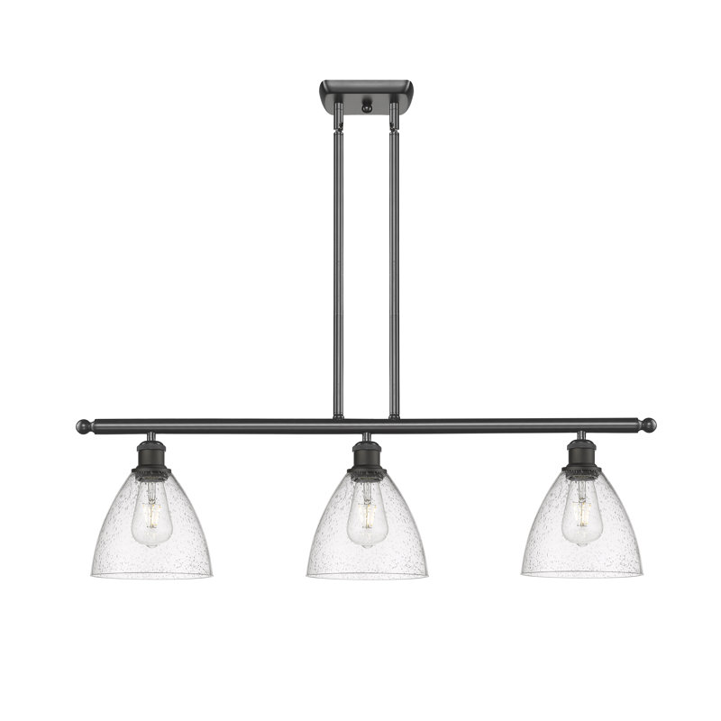 Luminaire suspendu linéaire à 3 lumières pour îlot de cuisine Amren, H 43,75 po x l 36 po x P 7,5 po, Ampoule non incluse