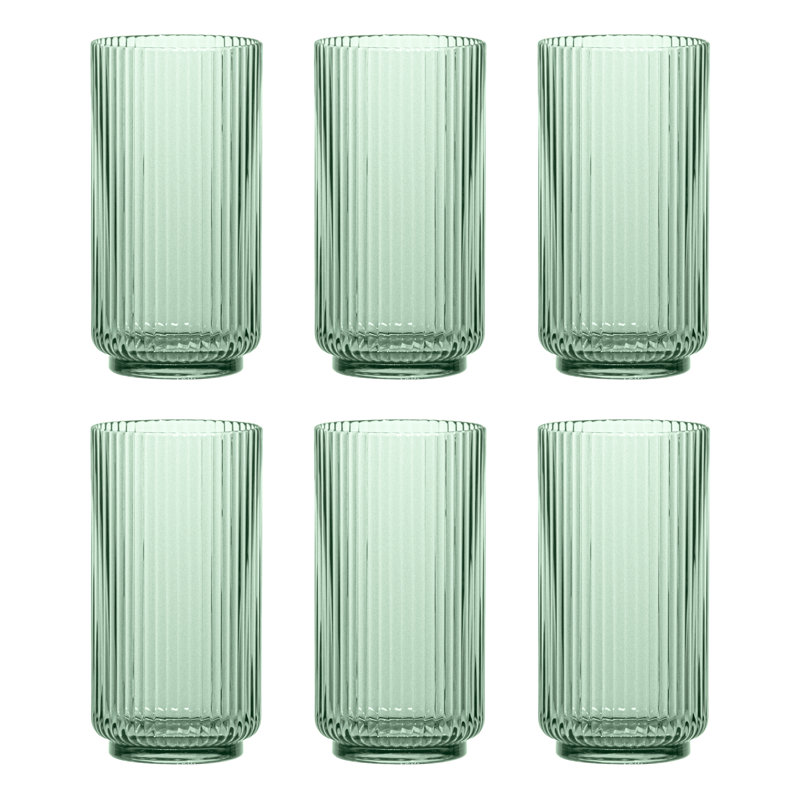 Verre cannelé en acrylique Laya, Vert