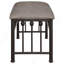 Banc rembourré brun et bronze foncé