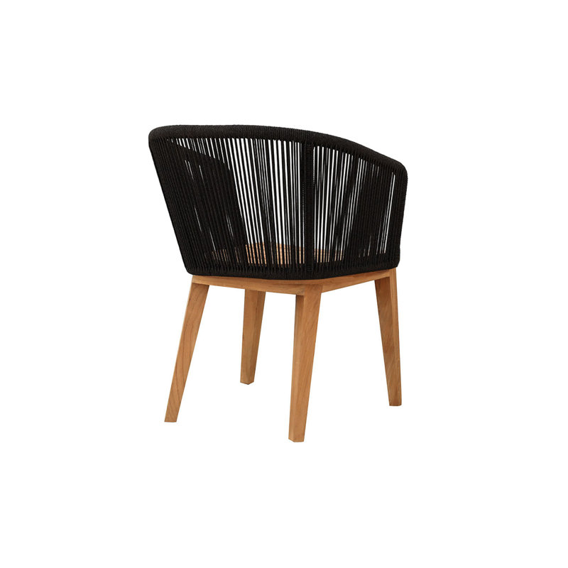 Westlake Outdoor Teak Dining Armchair, Black