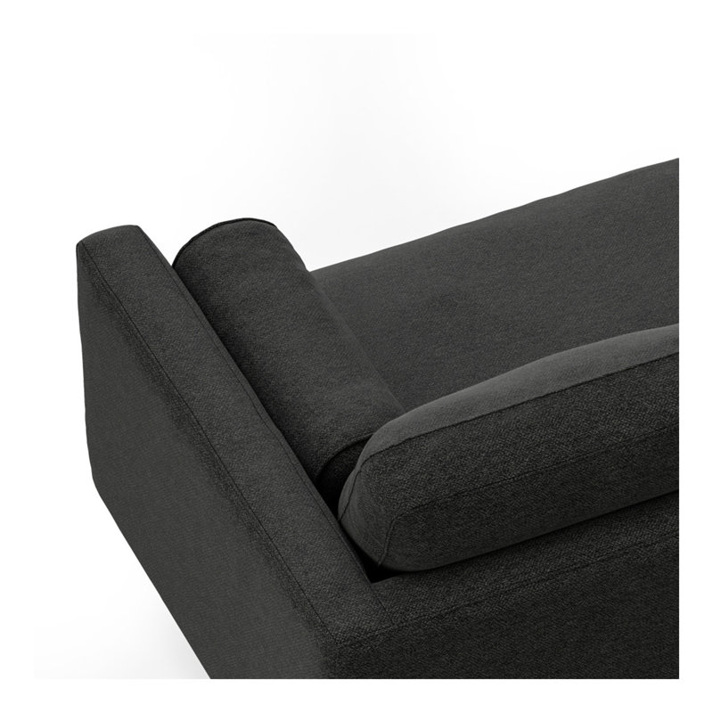 Morrison Left Sectional Sofa, Charcoal Gray Fabric, Left Hand Facing