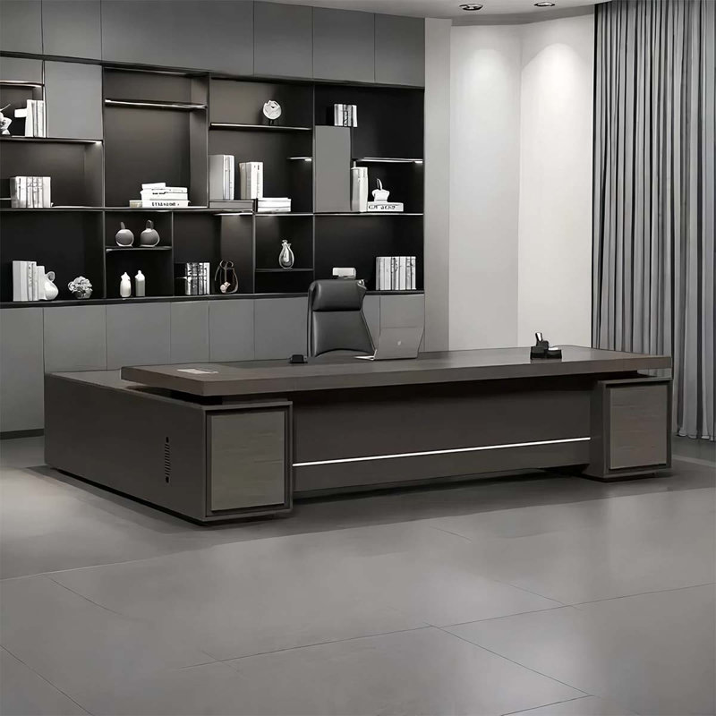 Bureau de maître gris à deux côtés