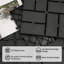 Carreaux de terrasse à emboîtement de patio, paquet de 9 tuiles de terrasse carrées composites de 12 po x 12 po, carrelage extérieur en plastique à carreaux pour terrasse