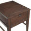 Table de bout classique avec tiroirs avec port de chargement USB et finition brune