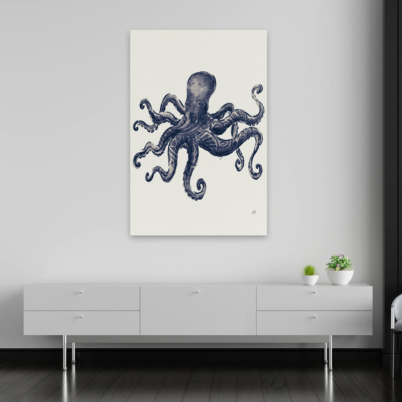 Minimaliste et Beachy Ocean Finds III bleu marine, H 60 po x l 40 po