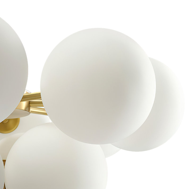 Delacroy 13 - Light Dimmable Chandelier, Frosted, Brass