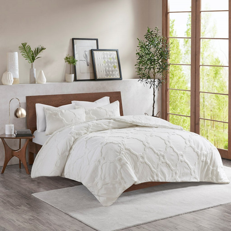 Ensembles de literie en coton luxueux, motif géométrique capitonné en chenille pour la maison