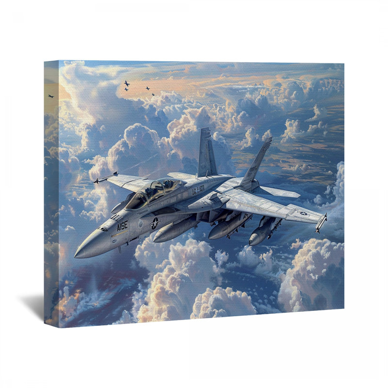 Décoration murale en toile Fighter Jet - Aéronautique, H 12 po x l 12 po