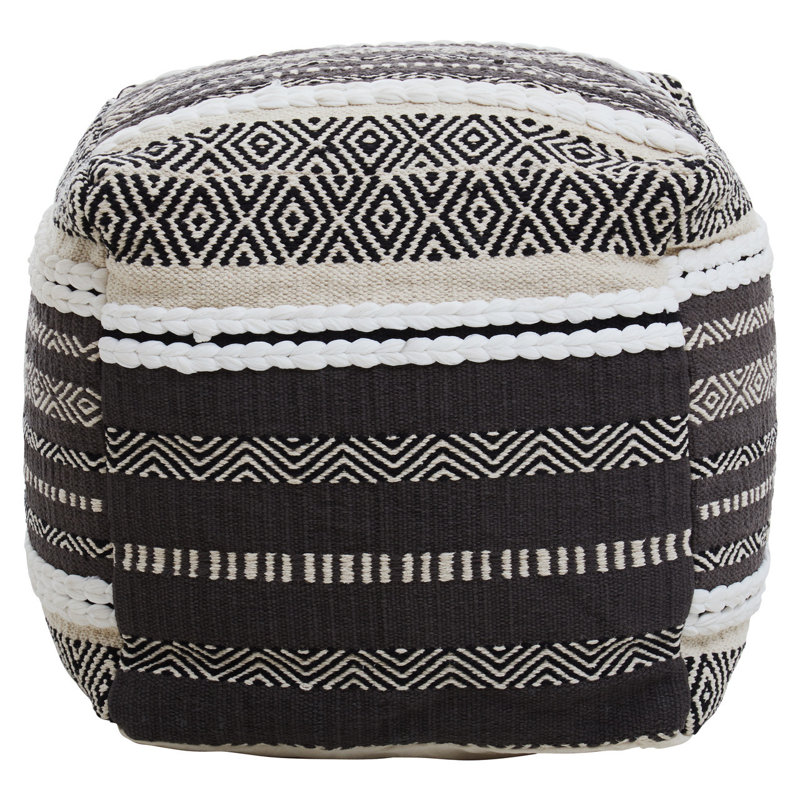 Archippos 50cm Wide Square Ikat Pouffe Ottoman