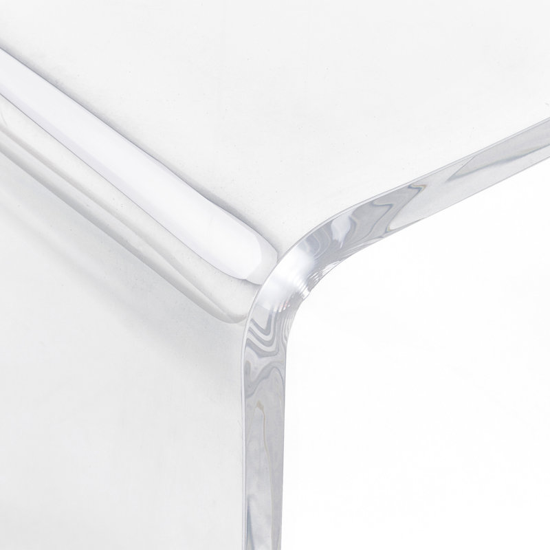Élégante table basse en cascade en acrylique de 32 pouces de long d'une épaisseur de 15 mm pour des espaces de vie modernes et durables