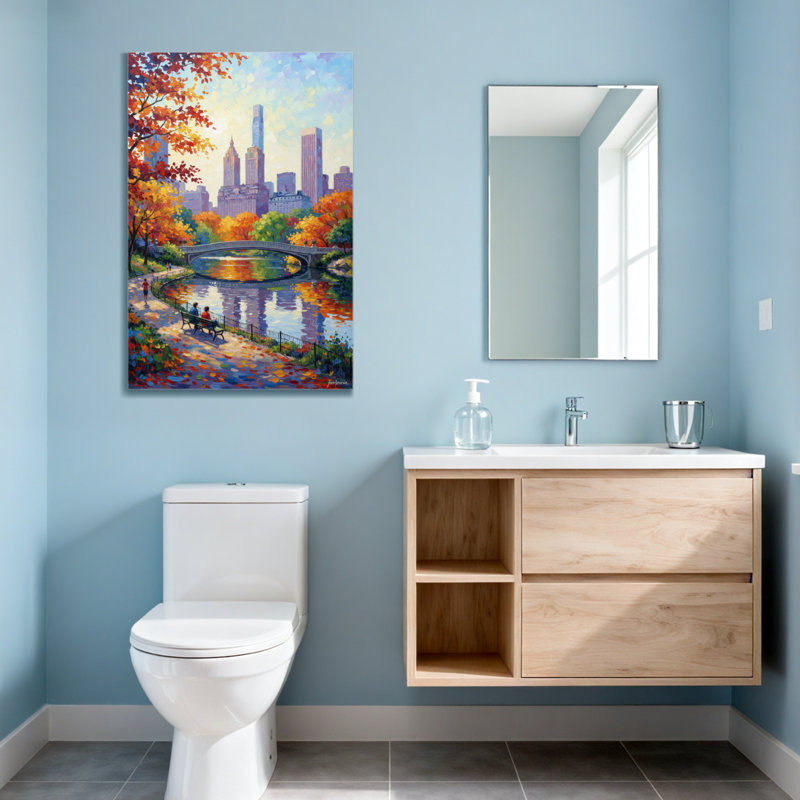 Paysage d'automne Paysage urbain Paysage urbain, H 30 po x l 20 po