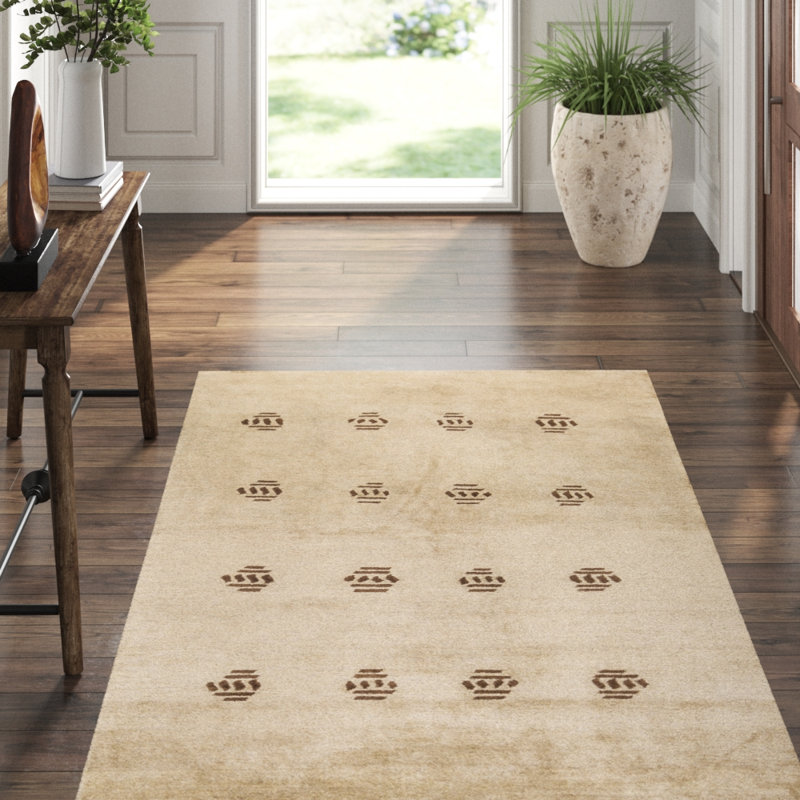 Hand-Knotted High-Quality Beige Area Rug