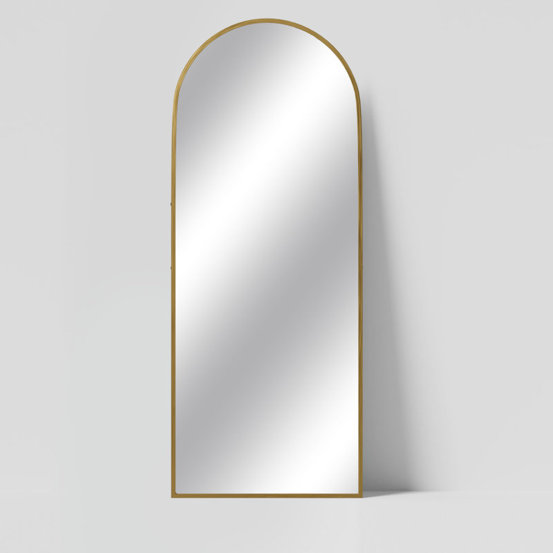 Arched Full Length Mirror Large Floor Mirror, 59" x 28", Gold
