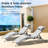 Modern Curved Outdoor Chaise Lounge - Adjustable , Gray 2 Chairs : & Pillow. Rust- Aluminum Frame. . For Sunbathing, Patio.