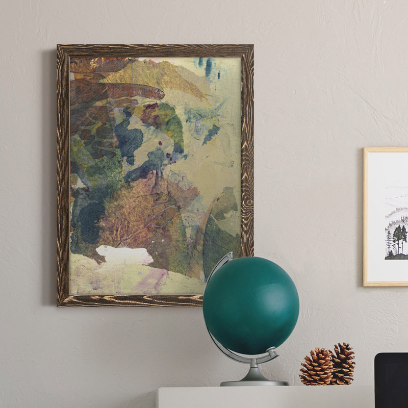 «Monet's Landscape II», peinture sur toile encadrée, Encadré de bois de noyer, H 31 po x l 44 po x P 1 po