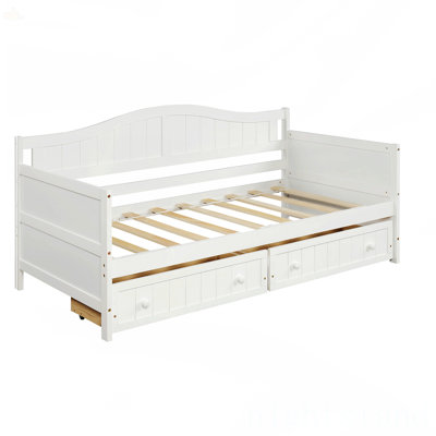 Twin Wooden Daybed With 2 Drawers