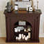 Nut-Brown Solid Wood Freestanding Fireplace