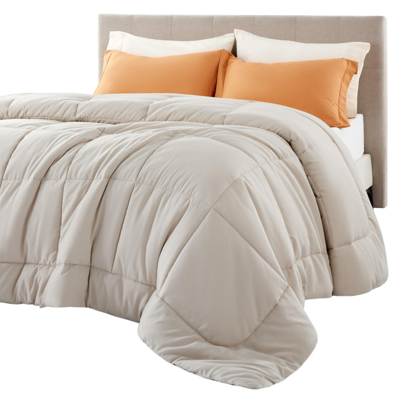 Bedsure Twin-XL Box-Stitch Down Alternative Duvet Insert – Linen , All-Season Comforter, Twin Extra Long Comforter, Linen