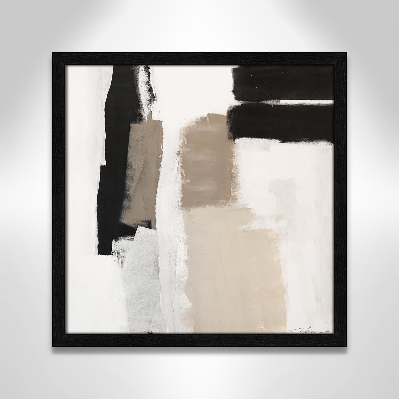 Earth Scapes II-A Print by Casa Fine Arts, 17" H x 17" W x 0.75" D, Black Slim Framed