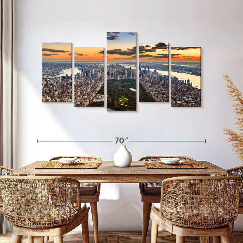 Vue aérienne de NY Central Park, H 33 po x l 66 po