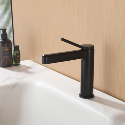 Modern Single Handle Bathroom Vessel Sink Faucet,7.2" Height With Removable Aerator