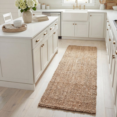 Waldoboro Abstract Handmade Tufted Jute Beige Area Rug