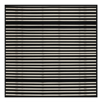  Tapis lavable rayé noir et blanc