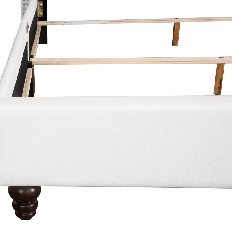Ashe Upholstered Low Profile Standard Bed, Full/Double, White
