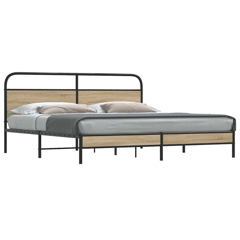 Amyra Bed Frame, 200 x 200 cm, Sonoma Oak