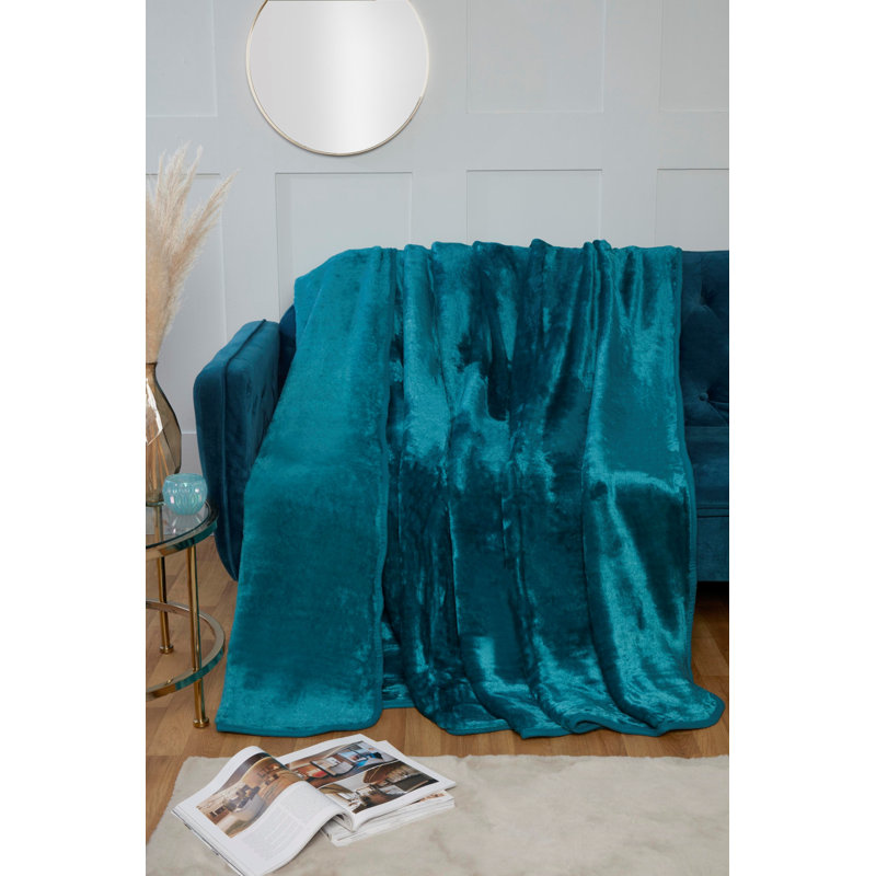 Ajda Standard Throw Blanket, Teal, 59cm W x 79cm L