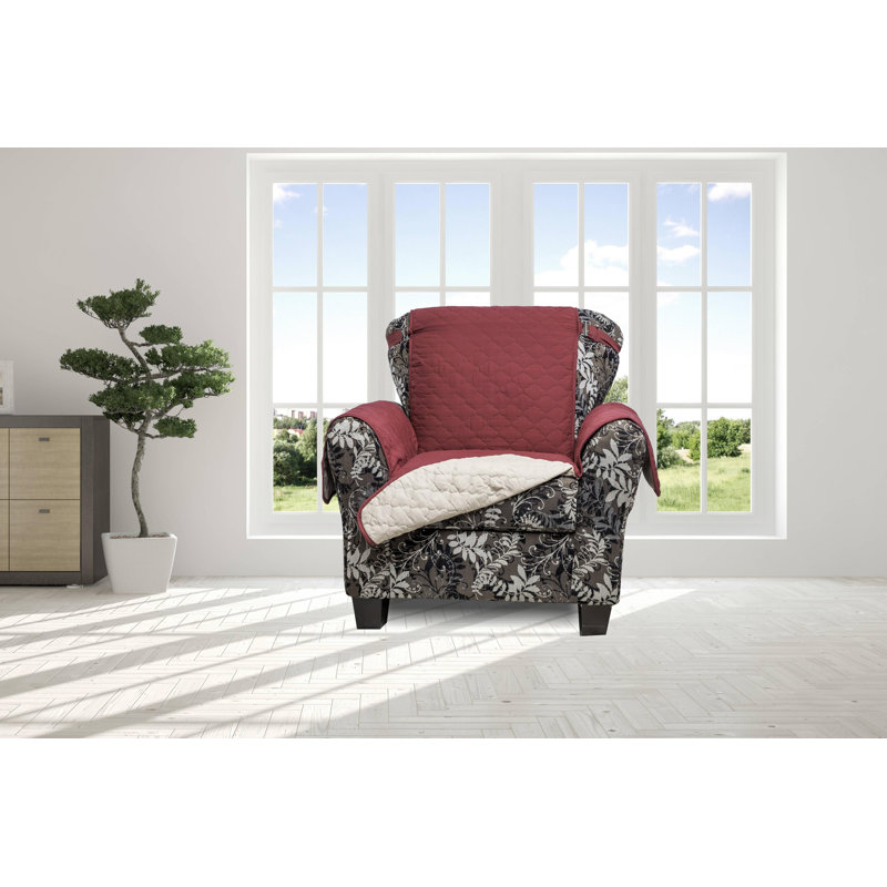 Housse pour fauteuil à coussins carrés / rectangulaires, Rouge, H 70,5 po x l 65 po x P 23 po