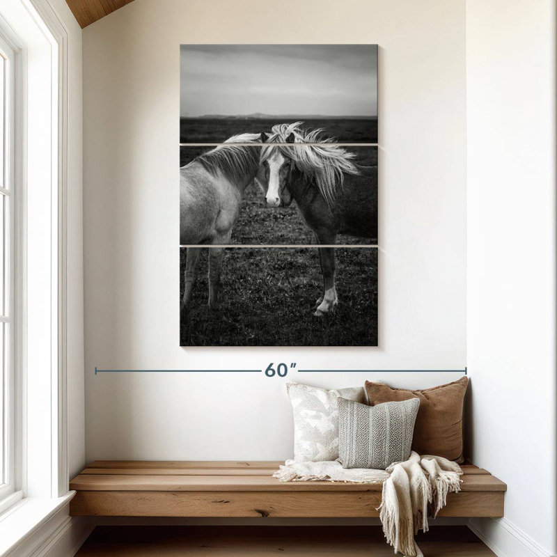 Brampt aimant les chevaux Islandais, H 50 po x l 32 po