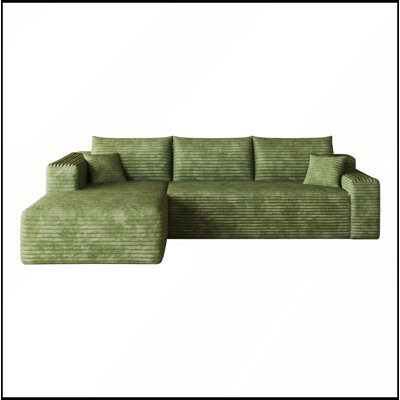 103 Inch Cloud Sectional Sofa, Modern Minimalist Upholstered Couch, Comfortable L-Shaped Living Room Furniture, No Assembly Required